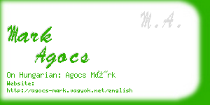 mark agocs business card